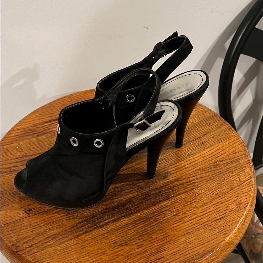 Elegant Black Women's Slingback Heels